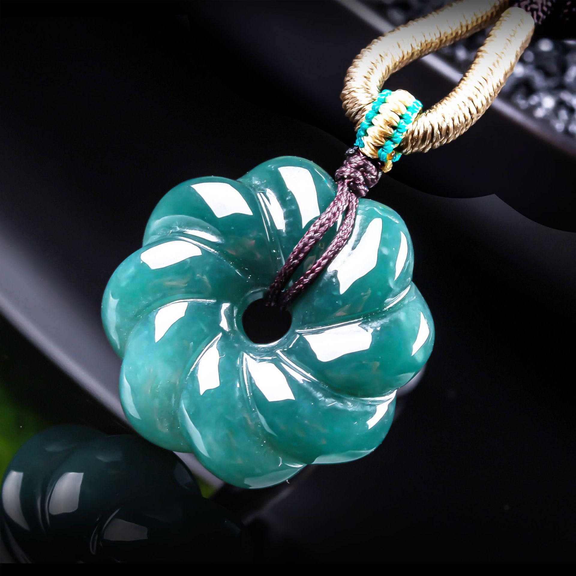 Women'S Accessories Jewelry - Natürlicher burmesischer Jadeit-Blumenanhänger Halskette Accessoires Edelstein-Talismane