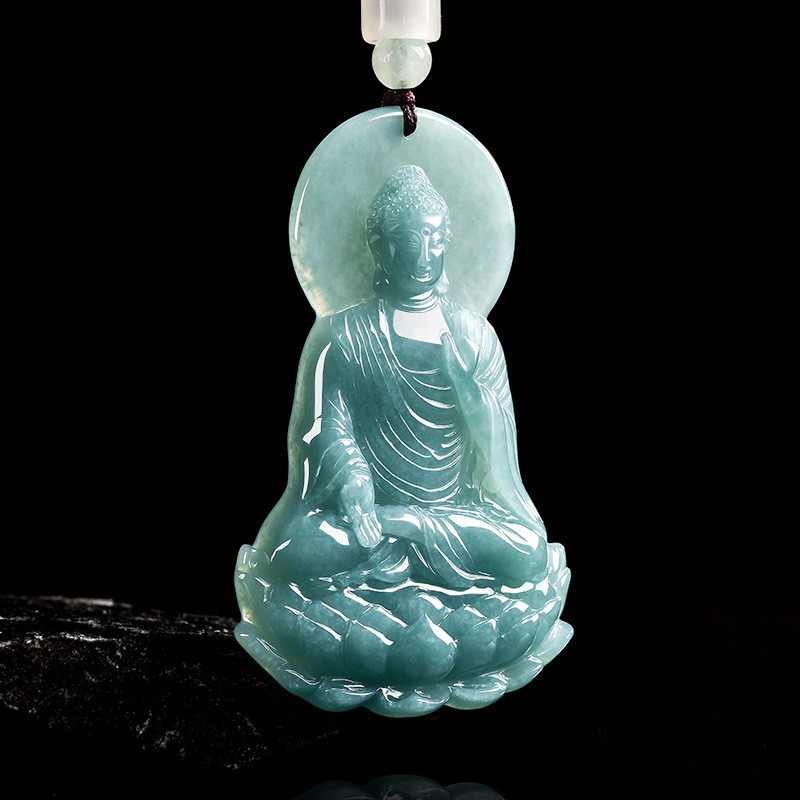 Women'S Accessories Jewelry - Natürliche burmesische Jadeit-Buddha-Anhänger-Halskette, modischer Schmuck aus
