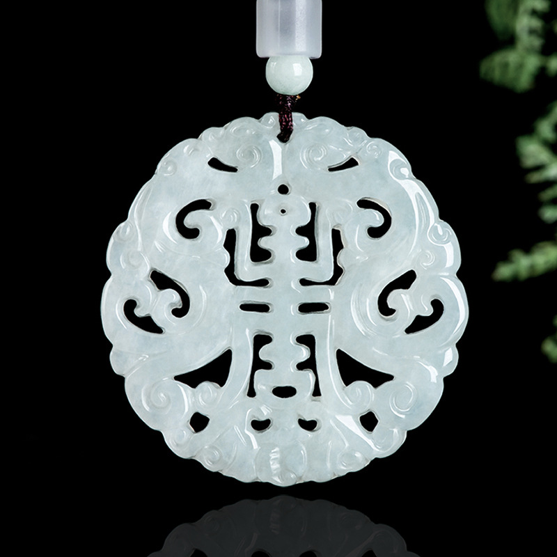 Women'S Accessories Jewelry - Burmesische Jadeit-Drachen-Anhänger-Halskette, Vintage-Geschenke für Frauen, echter