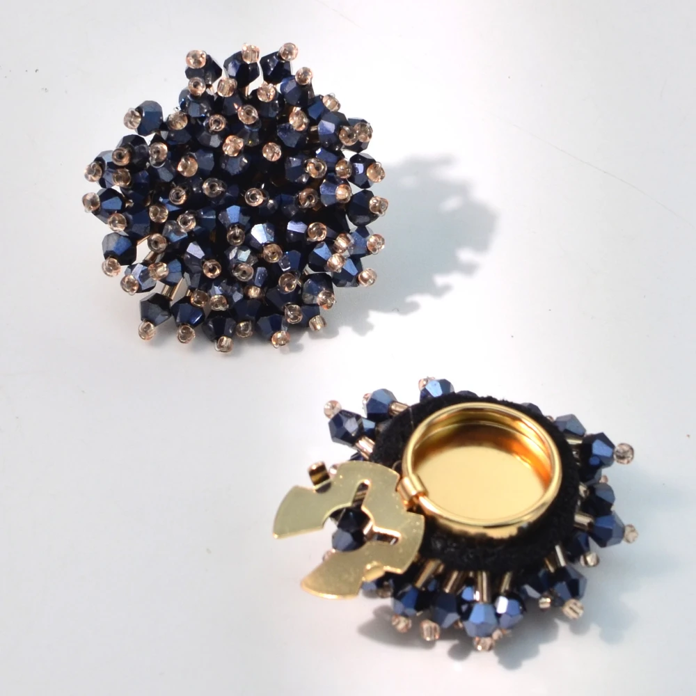 Women'S Accessories Jewelry - 2 Stück elegante Knopfabdeckungen, handgefertigte Perlen-Kristall-Manschettenknöpfe