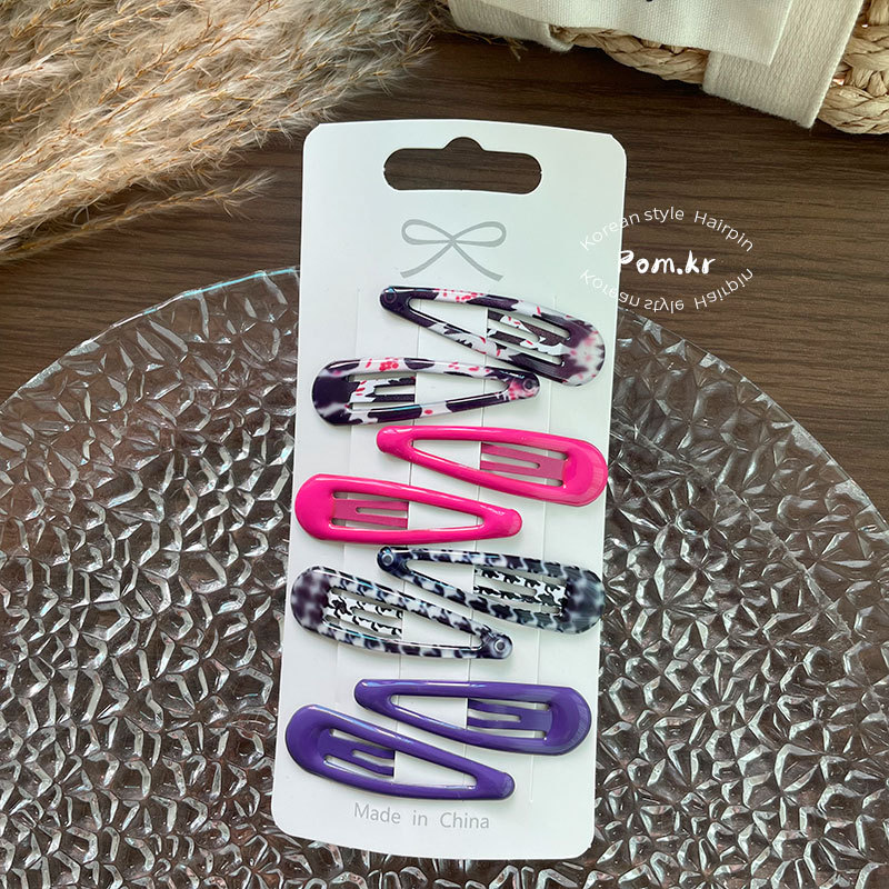 Women Accessories Dropshipping - 8 Stück bunte Haarspangen mit Leopardenmuster