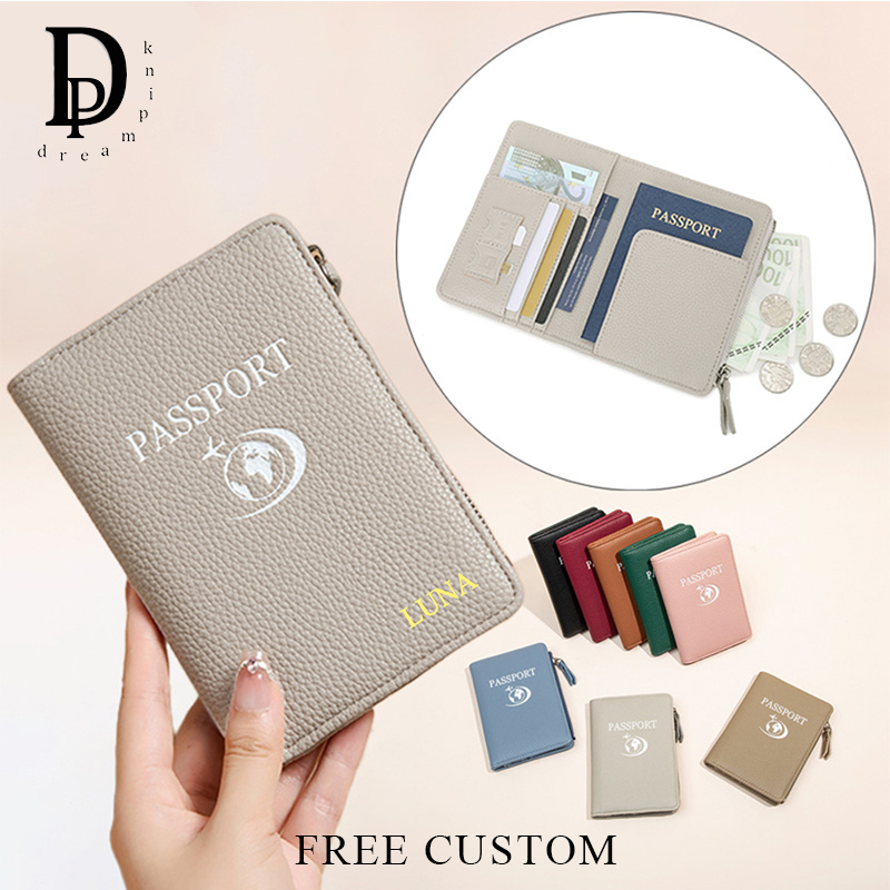 Women Accessories Business - Reise-Damen-RFID-Personalisierte Passhülle aus PU-Leder Multifunktionale Brieftasche
