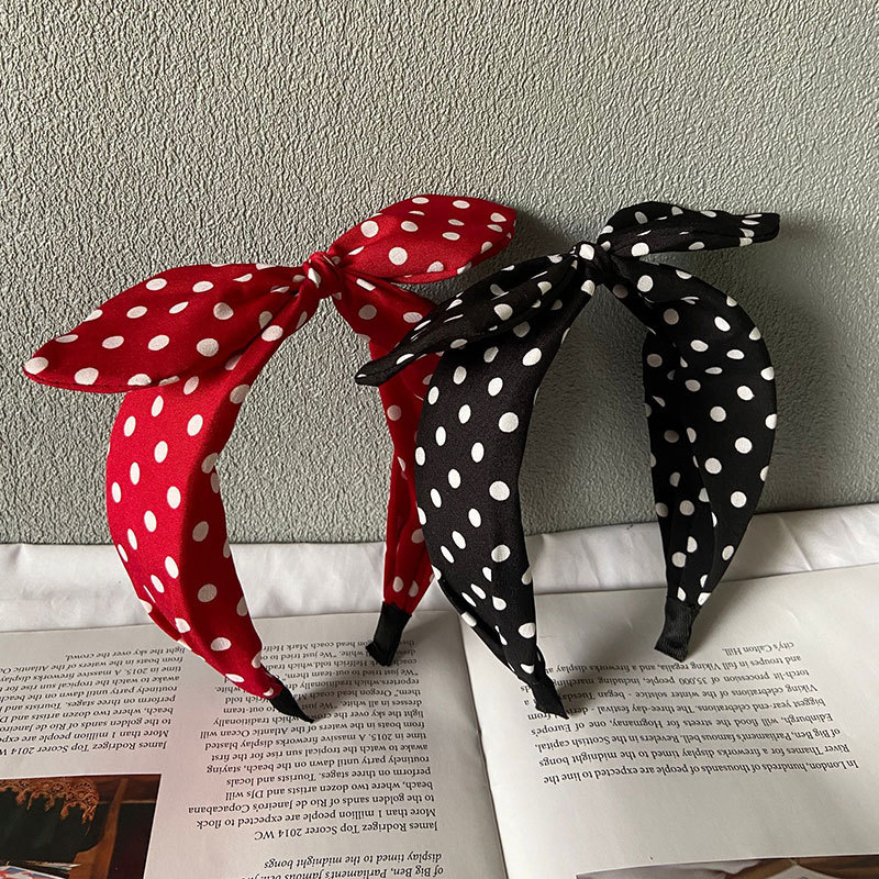 Women Accessories Online - Einfarbiges Polka-Dot Kinder-Haarband Elegantes Breites Stirnband