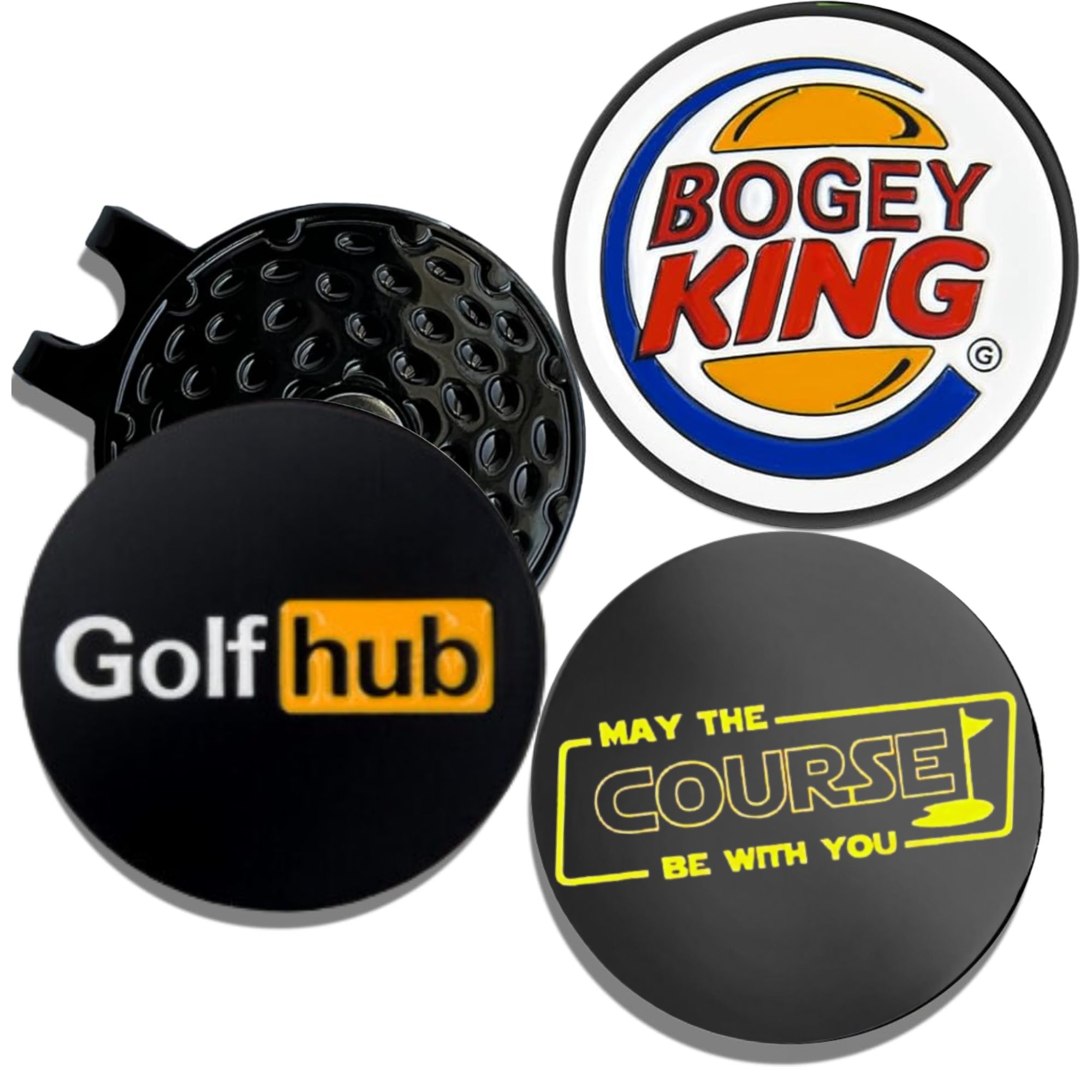 Women'S Golf Accessories - 3 Stück Lustige Golf-Ballmarker mit Standard-Magnet-Hutclip,
