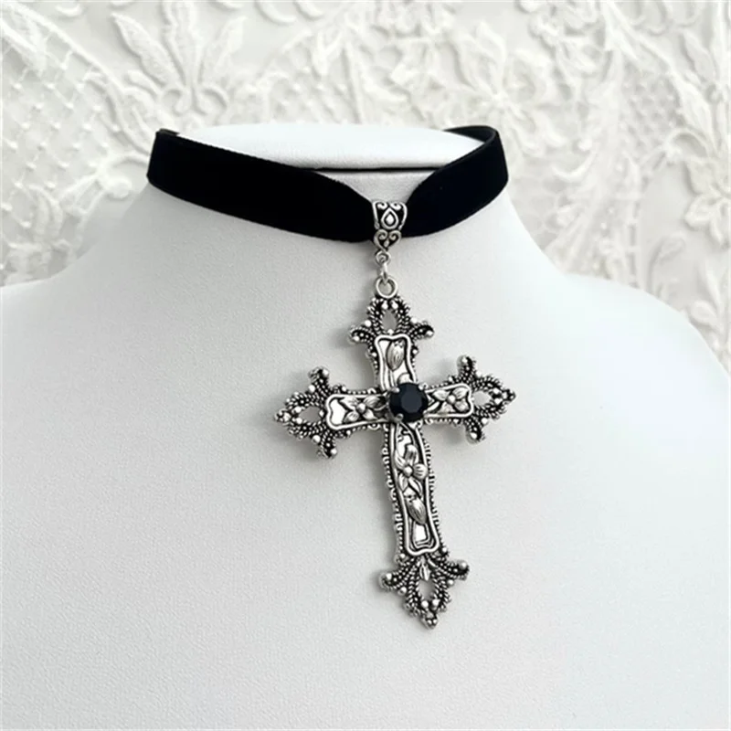 Women'S Victorian Accessories - Vintage Antik Silber Farbe Kreuz Halsband