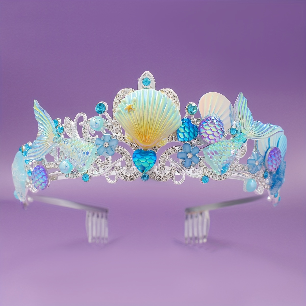 Women'S Accessories Jewelry - 2025, neuer Meerjungfrau-Haarkamm, Krone, Ozean-Serie, Legierungskrone,