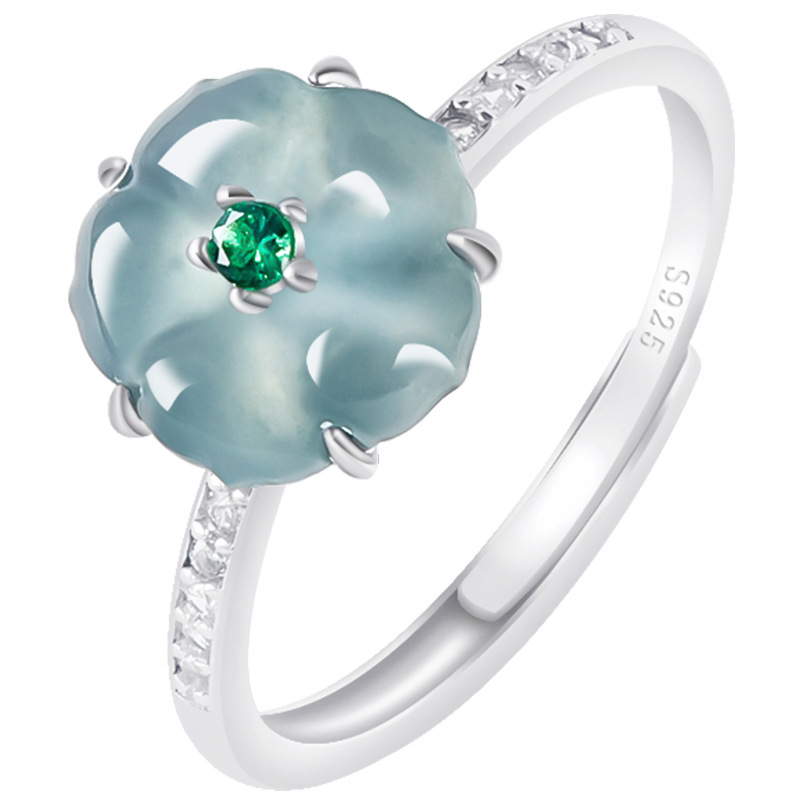Blaue Burmesische Jadeit-Blume – Accessories Woman Bewertung und Preis