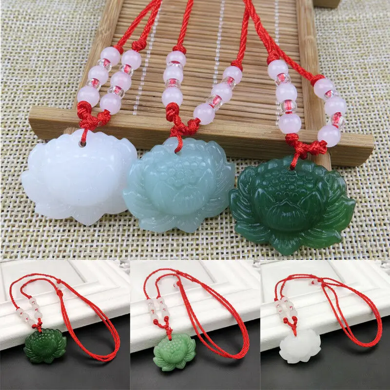 Natürliche grüne Jade-Lotus-An – Accessories Woman Bewertung und Preis