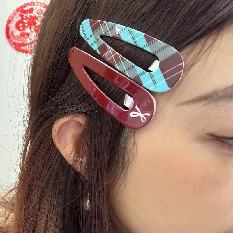 2/8 Stück Rote Karierte BB-Haa – Women Accessories Dropshipping Bewertung und Preis